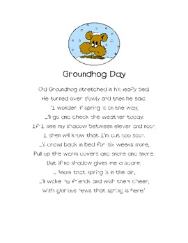 Groundhog Day Poems with Emergent Readers by Denise Hufgard | TpT