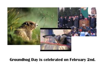 Preview of Groundhog Day Powerpoint with Token Test for Autism