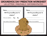 Groundhog Day Prediction Printable Worksheet for Writing