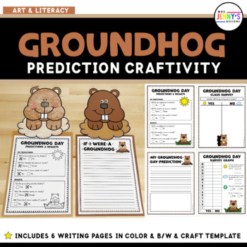 Preview of Groundhog Day Prediction Writing Activity and Art Craft Craftivity