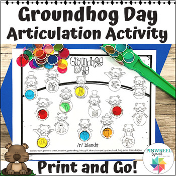 Preview of Groundhog Day Speech Therapy Printable Articulation Activity Worksheets