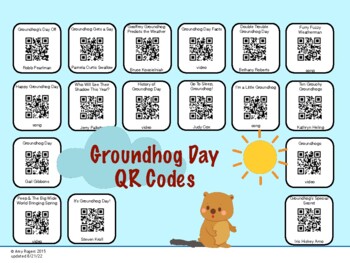 Preview of Groundhog Day QR Codes