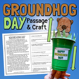 Groundhog Day Reading Passage and Punxsutawney Phil Cup Pu