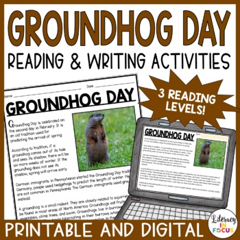 Groundhog Day Reading Passages & Writing Activities | Print & Digital