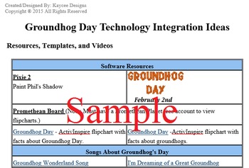 Preview of Groundhog Day Resources