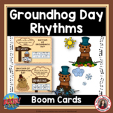 Groundhog Day Rhythm Activities - BOOM Cards™ Digital Task Cards