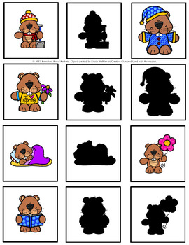 Groundhog Day Shadow Matching Cards by Preschool Powol Packets | TpT