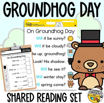 Preview of Groundhog Day | Shared Reading Poem | Project & Trace, Sight Words, Vocab