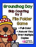 Groundhog Day Skip Counting by 2 File Folder Game