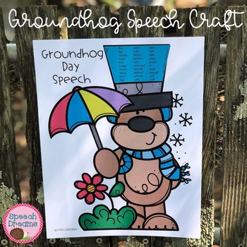 Preview of Groundhog Day Speech Therapy Print and Go Activity