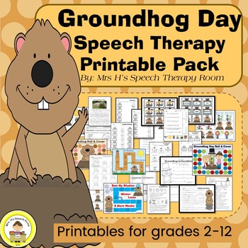Preview of Groundhog Day  Speech Therapy Printable Pack