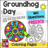 Groundhog Day Speech Therapy Activities WH Questions Color