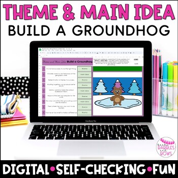 Preview of Groundhog Day Theme & Main Idea Activity Digital