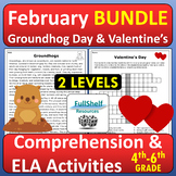Groundhog Day Valentine's Day February Reading Comprehensi