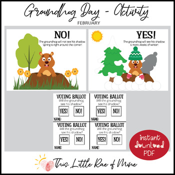 Preview of Groundhog Day Voting - spring - winter - Printable - Classroom Activity