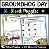 Groundhog Day Word Puzzles - Bell Ringers, Early Finishers