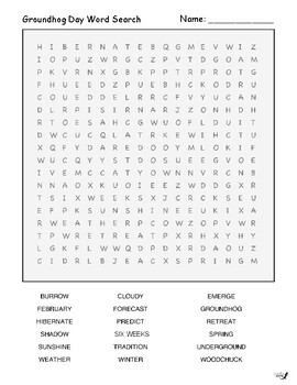 groundhog day word search by salamander ed teachers pay
