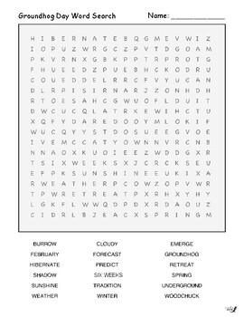 groundhog day word search by niemiller nature tpt