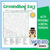 Hard Groundhog Day Word Search Puzzle 4th 5th Grade Middle