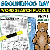 Groundhog Day Word Search and Find Activity Puzzle Winter 