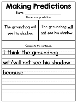 Groundhog Day Freebie by A Teacher Market | Teachers Pay Teachers