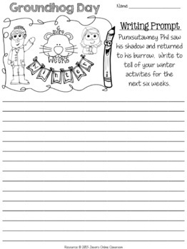 Groundhog Day Writing Prompts with Pictures {Dollar Deals} | TpT
