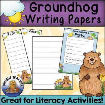 Groundhog Day Writing Paper Color & B&W Activity Sheets FREEBIE | TpT