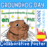 Groundhog Day Spanish Collaborative Coloring Poster, Anima