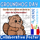 Groundhog Day french Collaborative Coloring Poster, Animal