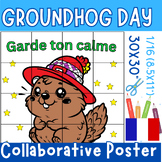 Groundhog Day french Collaborative Coloring Poster, Animal