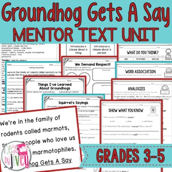 Preview of Groundhog Gets A Say: Groundhog Day Mentor Text Digital & Print Unit