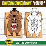 Groundhog Paper Bag Puppet | Groundhog Day Activity Craft 