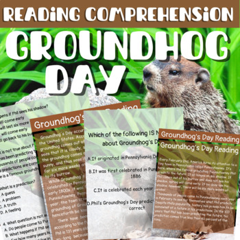 Groundhog Punxsutawney Phil Reading Passages & Reading Comprehension Quiz