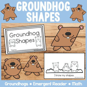 Preview of Groundhog Shapes | 2D | Math | Emergent Reader | Groundhog Day