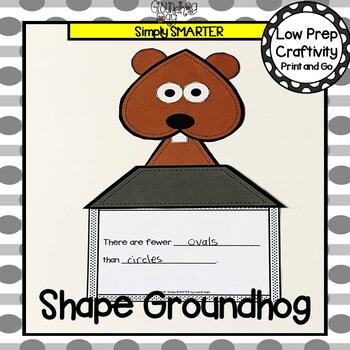 Preview of Groundhog Themed Cut and Paste Shape Math Craftivity