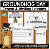 Groundhog day Crown and Writing Lessons with Anchor Chart Kit