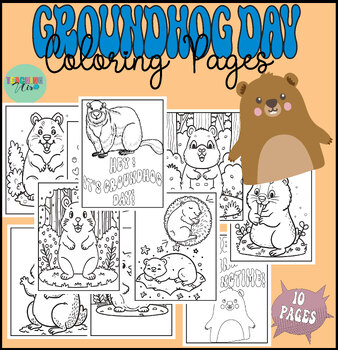 Preview of Groundhog day Fun woodchuk Coloring Pages-Groundhog breaver rodent sheets