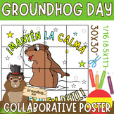 Groundhog day Spanish Collaborative Poster art coloring - 