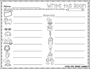 Groundhog day Write the Room (in color and black/white) | TpT