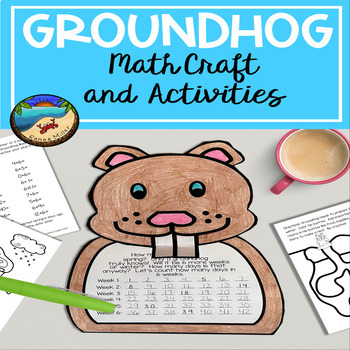 Preview of Groundhog’s Day Math Craft Writing Activities and Worksheets for February