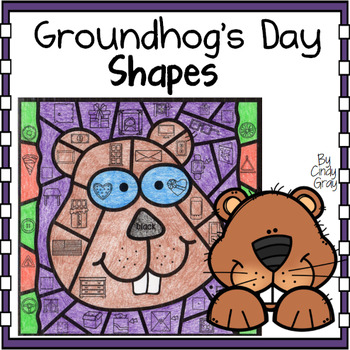 Preview of Groundhog's Day Mystery Picture ~ Basic Shapes