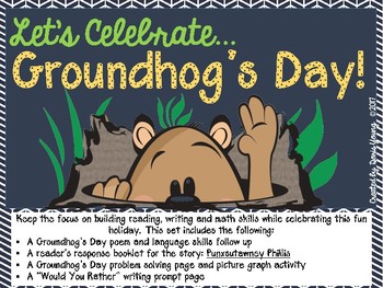 Preview of Groundhog's Day: Poetry, Reading Response Booklet, Math and More!