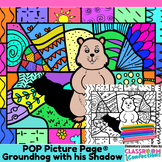 Groundhog with Shadow Coloring Page February Early Finishe