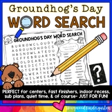 Groundhogs Day Word Search Puzzle .  Literacy Centers , Su