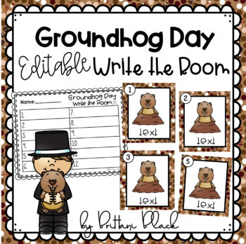 Preview of Groundhog Day- Editable Write the Room