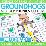Groundhogs No Prep Phonics Center Mats 1st First Grade Feb