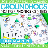 Groundhogs No Prep Phonics Center Mats Kindergarten Februa