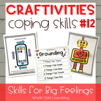 Preview of Grounding Flip Book Breathing and Coping Skill CBT Craft Project Set 12