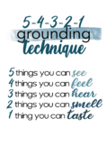 Grounding Technique in Denim 5-4-3-2-1 mindfulness self-ca