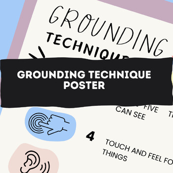 Preview of Grounding Techniques Poster - Emotional Support - Anxiety, ADHD, Calming Tool